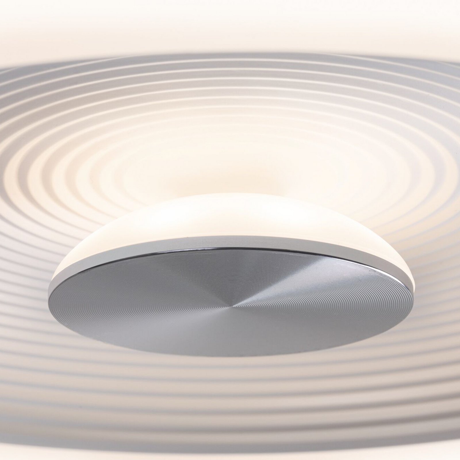 Paulmann LED stropní svítidlo Volea, bílá/stříbrná Ø 40 cm IP44 stmívatelné