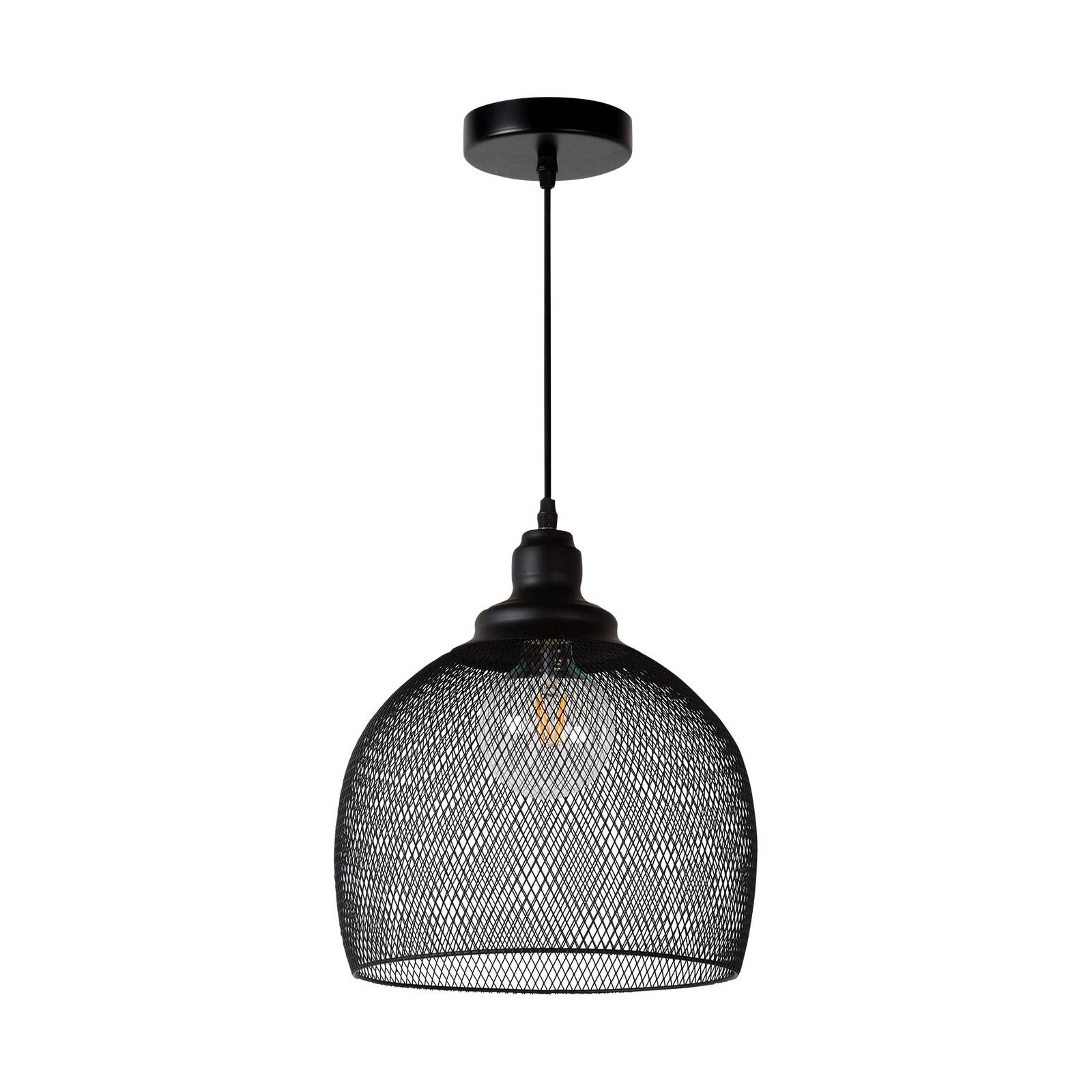 Suspension Mesh à une lampe noire Ø 28 cm