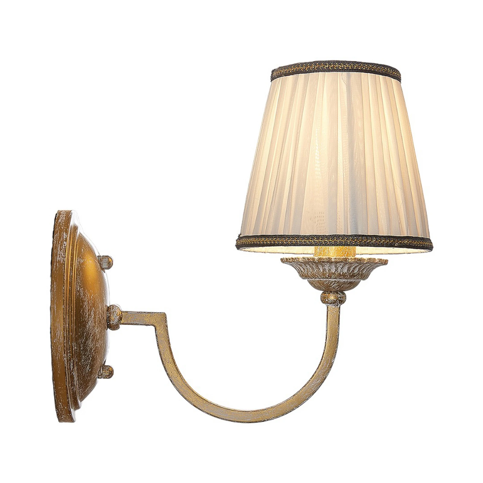 "Lindby" sieninis šviestuvas "Lumiel", kreminis/žalvaris, tekstilė, 27 cm