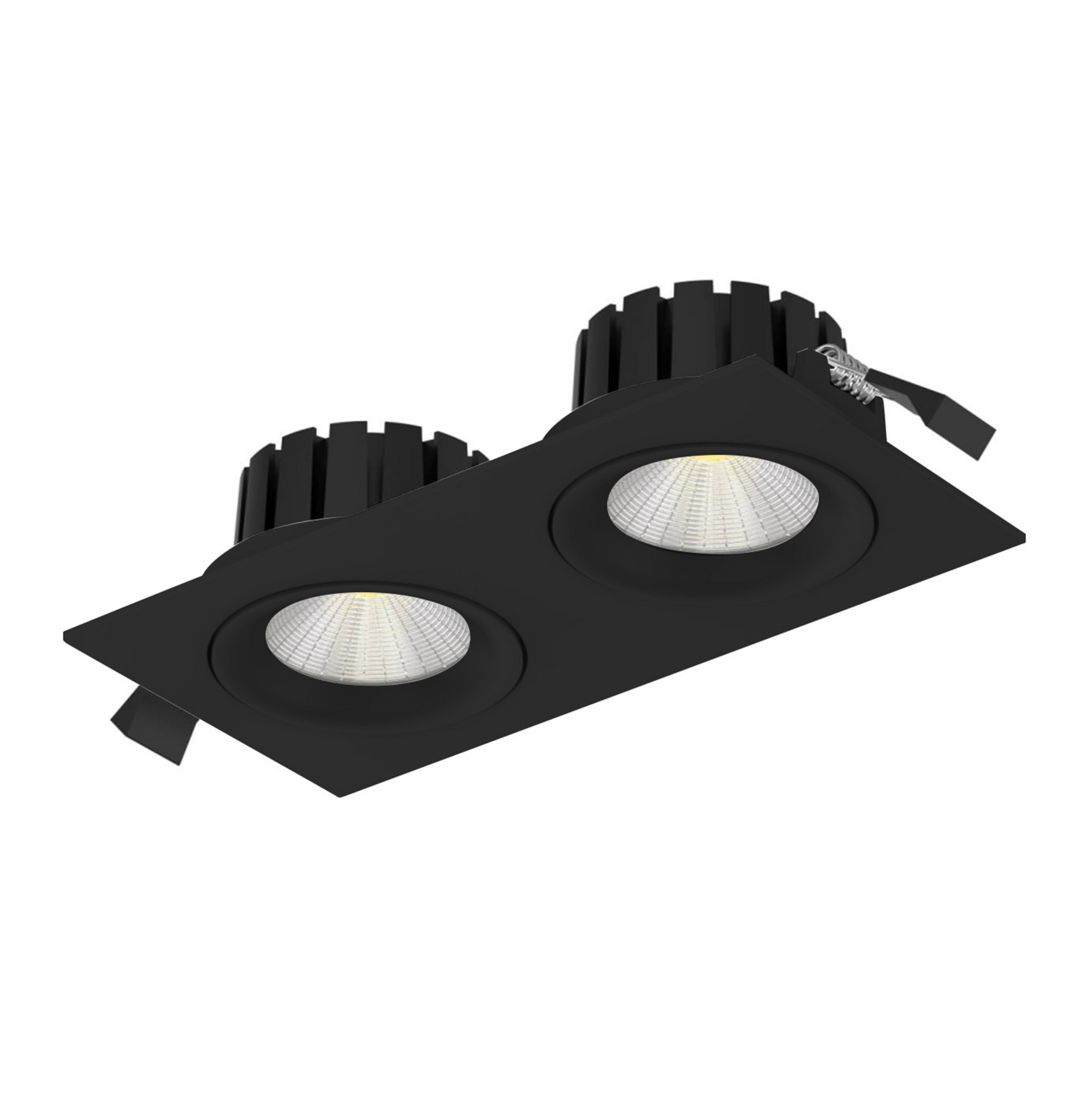 SLC DL04 Square X2 LED-Einbauleuchte 3000K schwarz