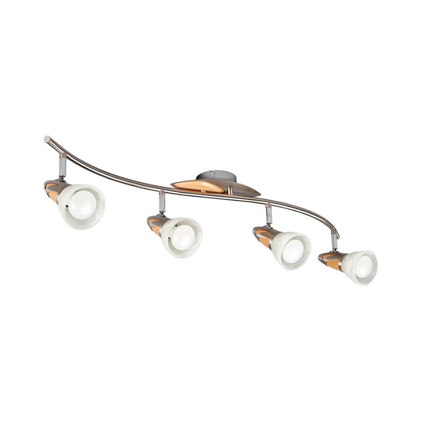 Plafonnier LED en bois Marena à 4 lampes E14