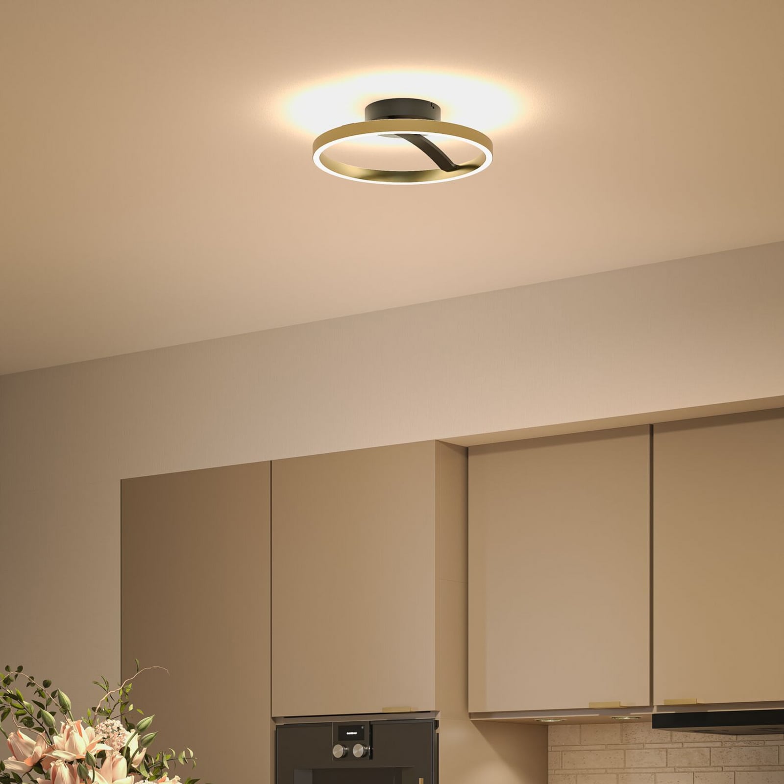 Paulmann LED-taklampe Melira, svart/gull, Ø 38 cm, metall Paulmann LED-taklampe Melira, svart/gull, Ø 38 cm, metall