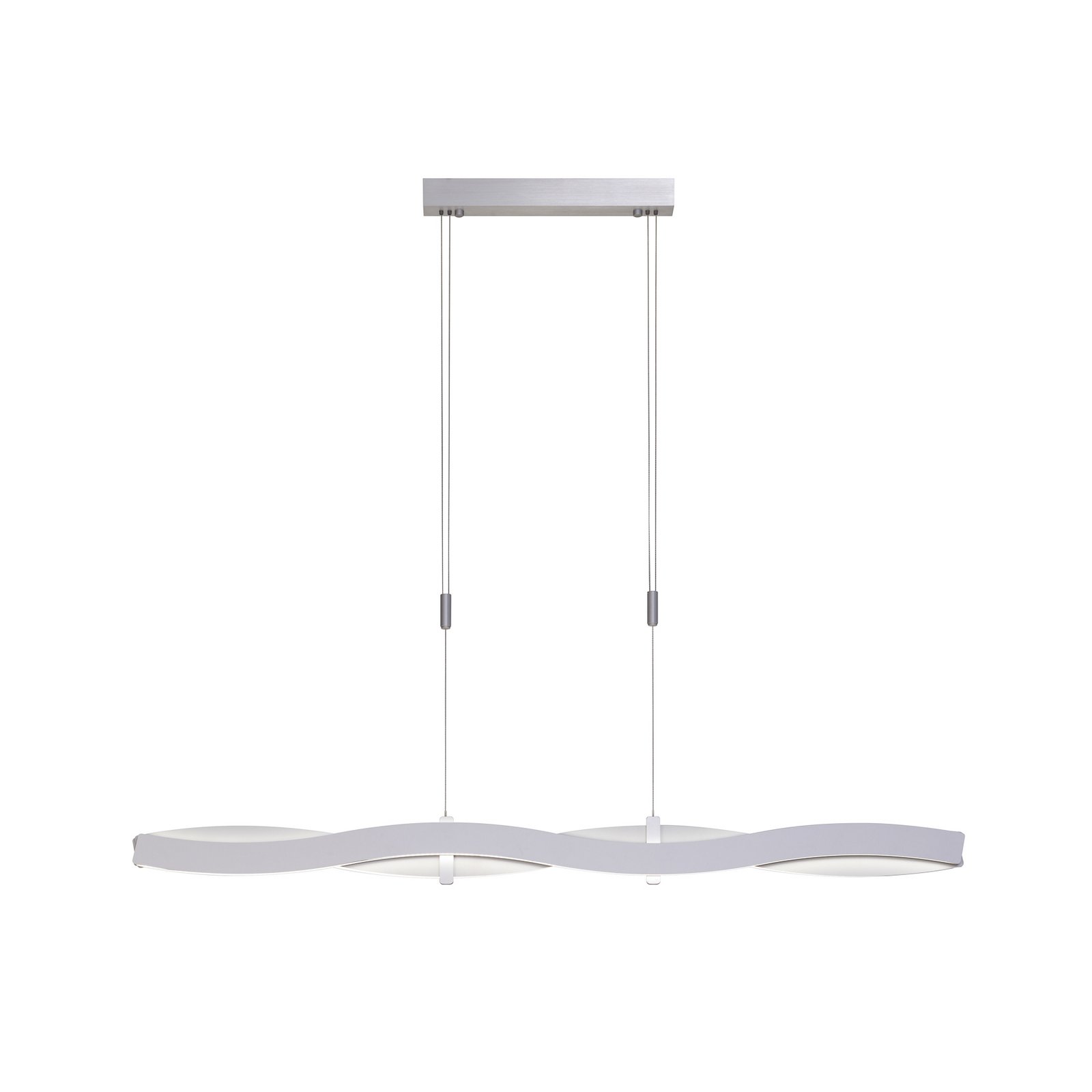 Lampada LED a sospensione Swing di Bopp, colore alluminio, lunghezza 120 cm