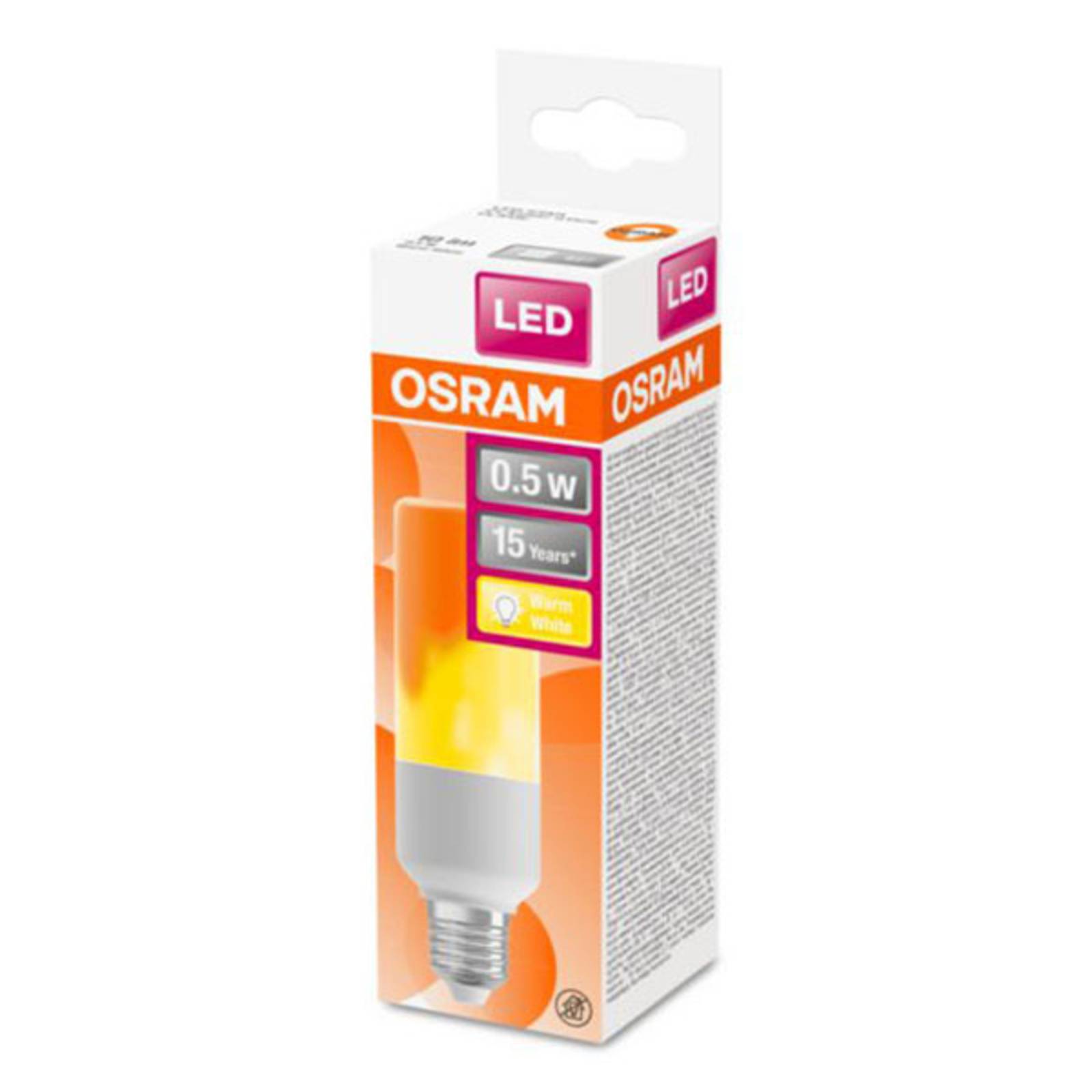 OSRAM Stick Flame żarówka LED E27 0,5W 1 500 K