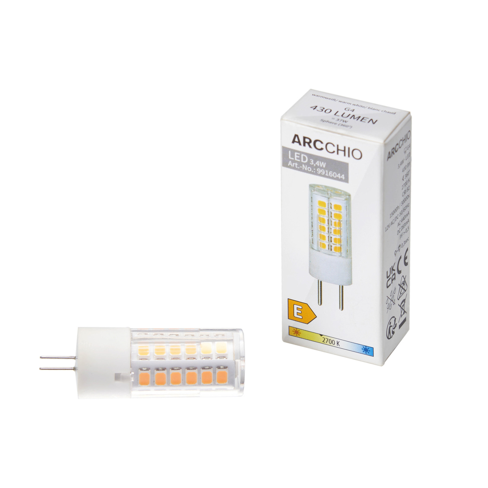 Arcchio LED-stiftlampa G4 4,5W 2 700 K 3 pack