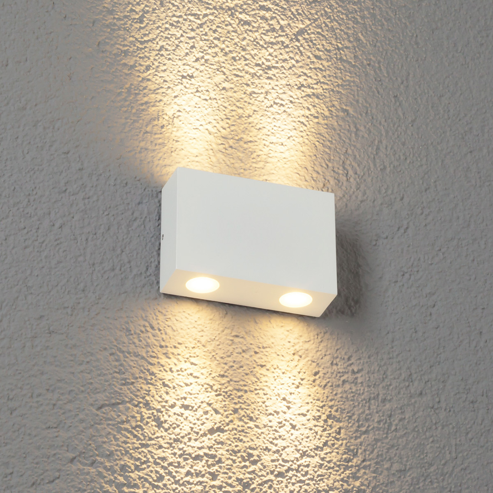 LED-utevegglampe Henor i hvitt, 4 lys