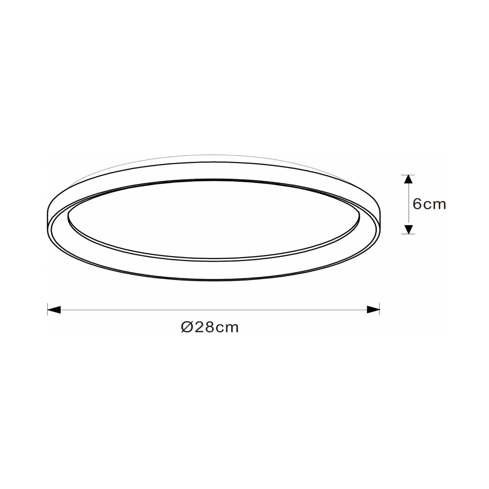 LED-Deckenleuchte Vidal, schwarz, Ø 28 cm, dimmbar, Acryl