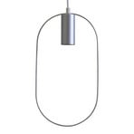 Shape lampă suspendată decor cu oval, argintie