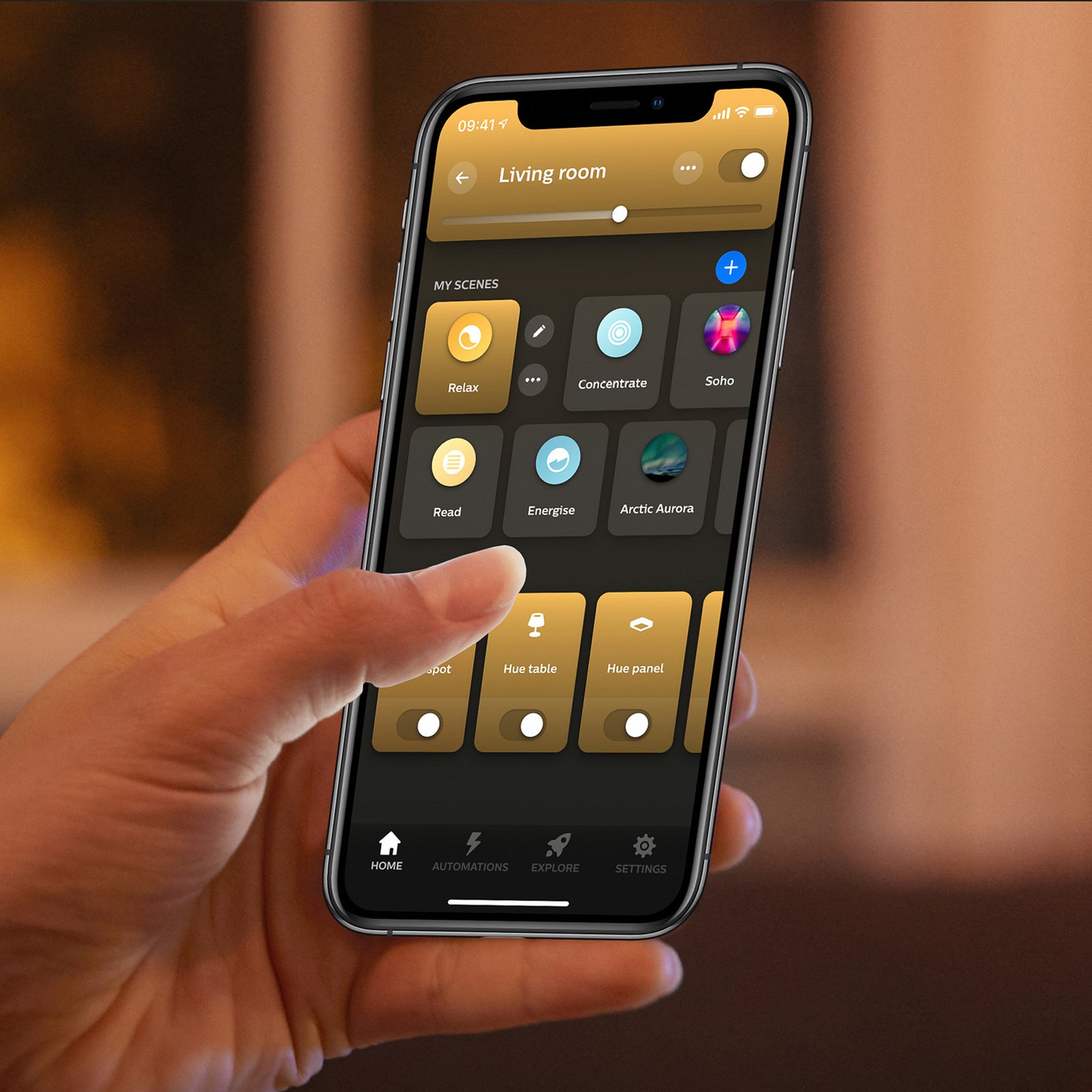 Philips Hue Pannello White Ambiance Aurelle 120 x 30 cm nero