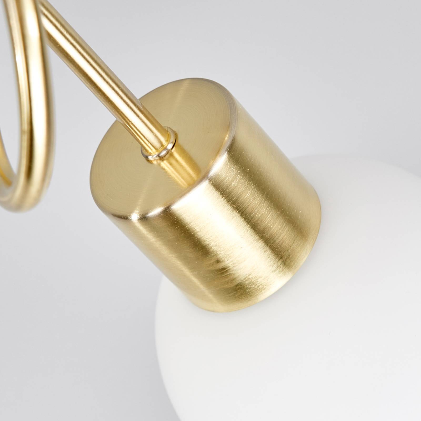 Lampa sufitowa Lindby Elaina, Ø52 cm, 3-punktowa, mosiądz, szkło, E14