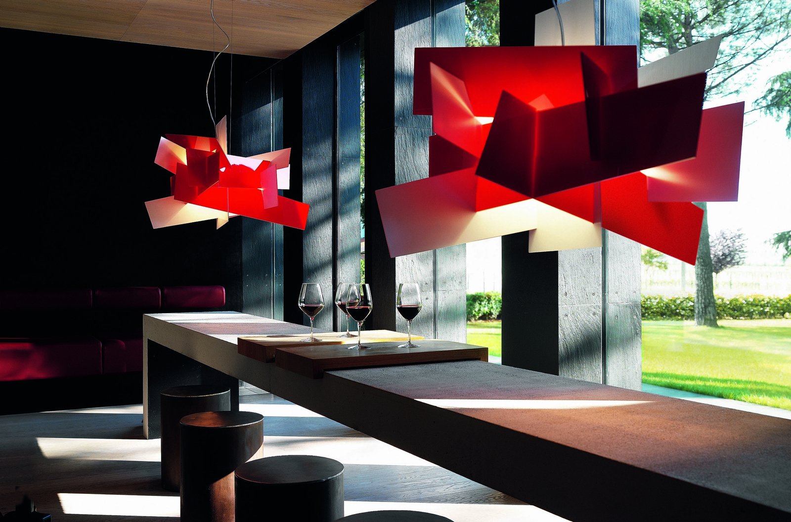 Big Bang LED XL Lámpara Colgante Regulable Rojo 10m - Foscarini