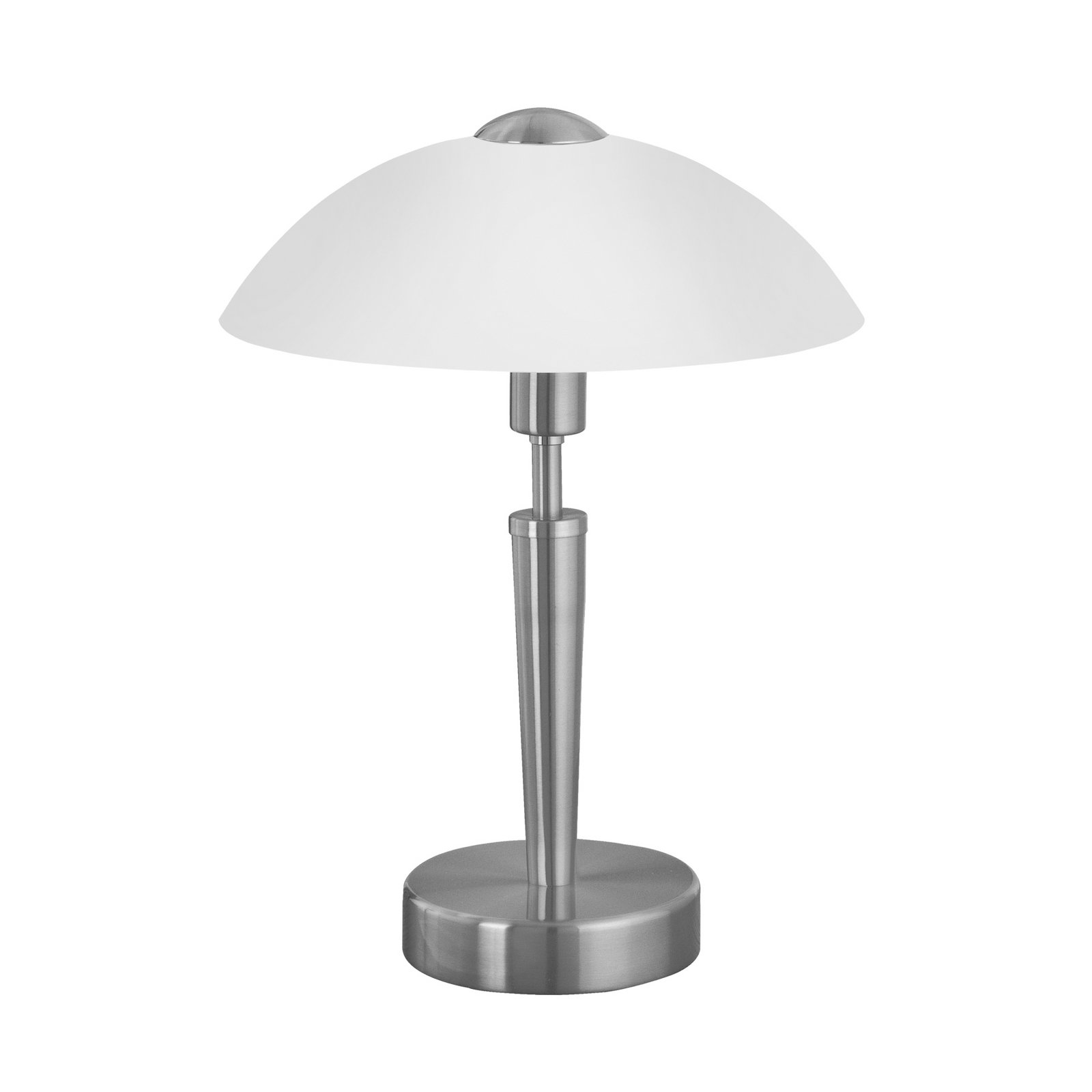 Lámpara de sobremesa Solo 1, níquel, blanco