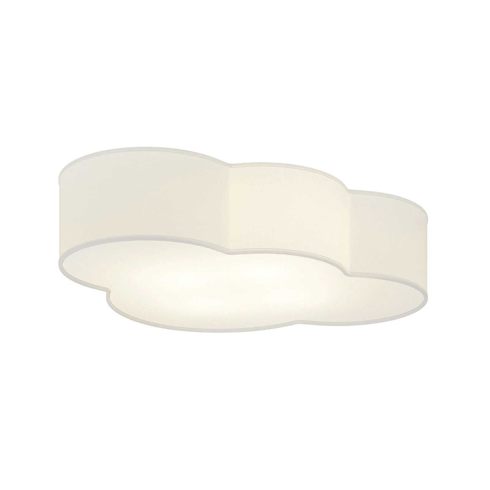Plafondlamp Cloud, wit, textiel, lengte 62 cm, E27, 4-lamps.