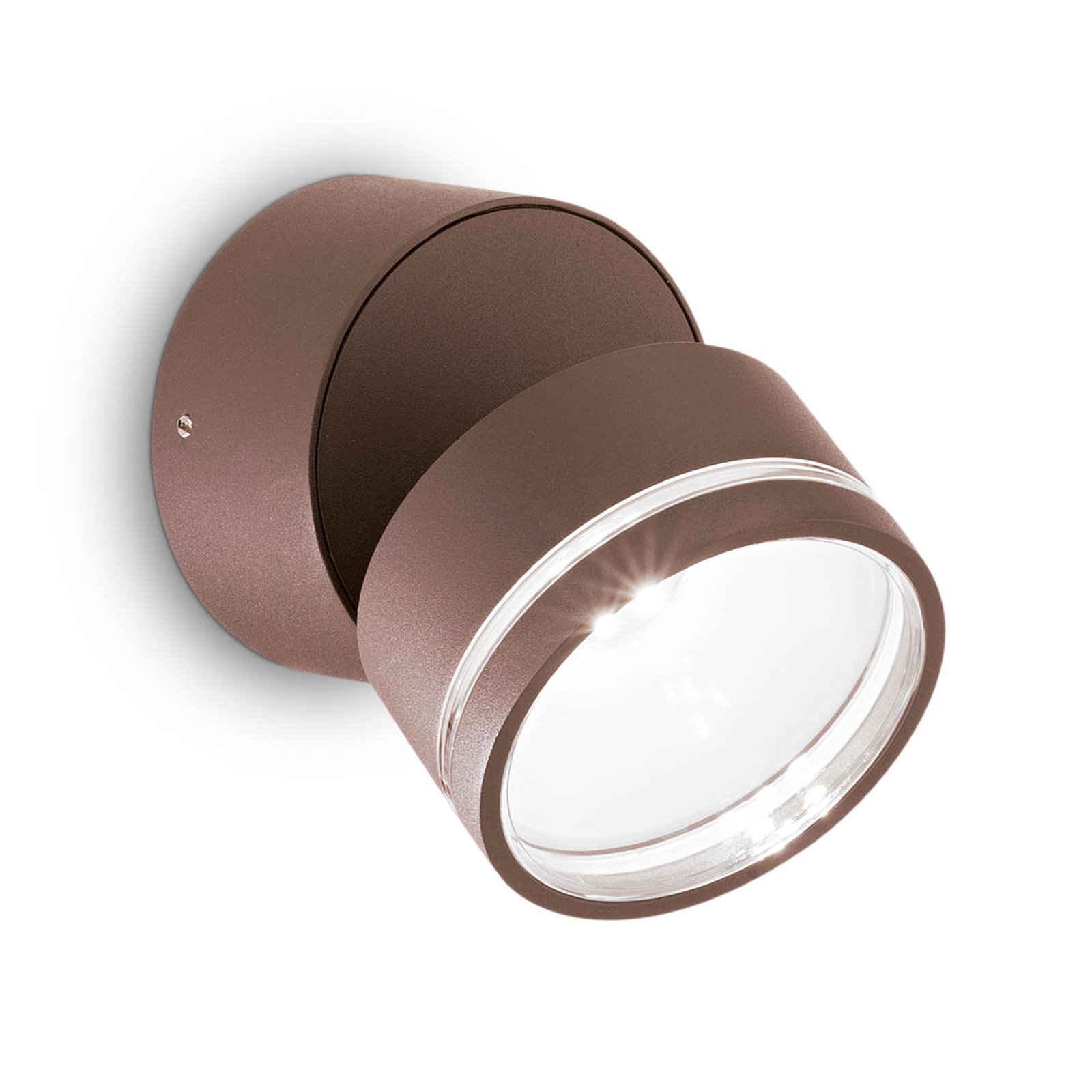 Ideal Lux Omega Round LED wall lamp 4,000 K coffee
