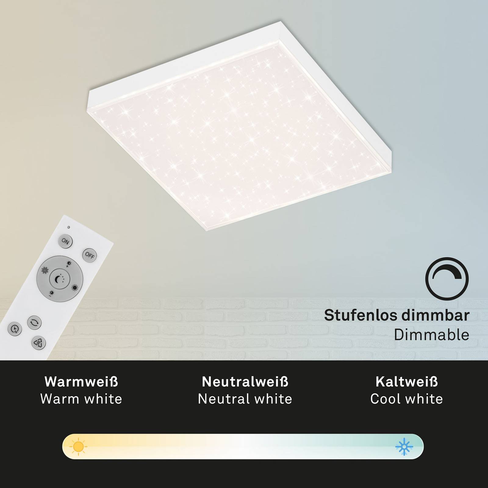 Gwieździste niebo LED Frameless CCT, 30x30cm