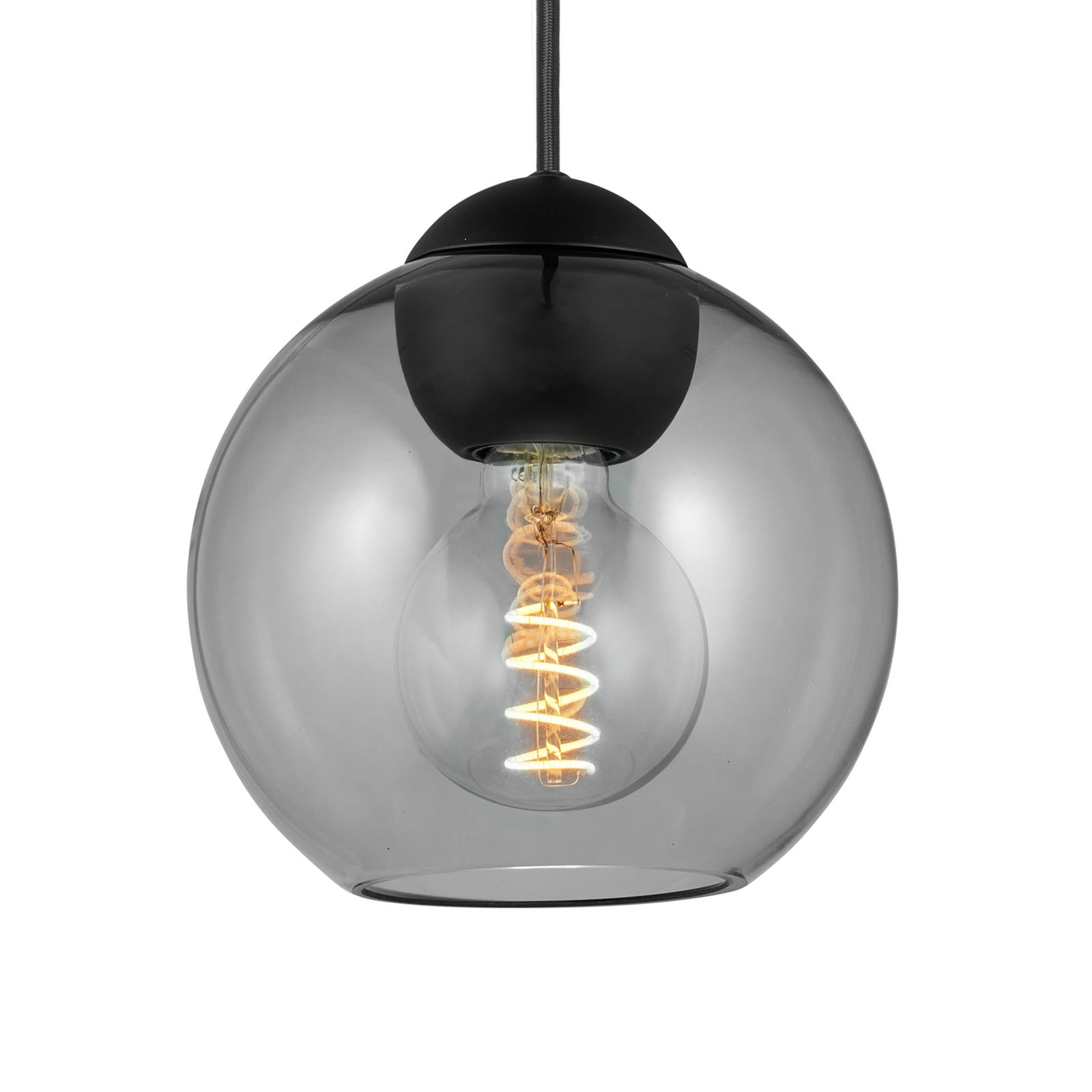 BUBBLES hanging light, smoky grey, Ø 18 cm, glass, E27 – Halo Design