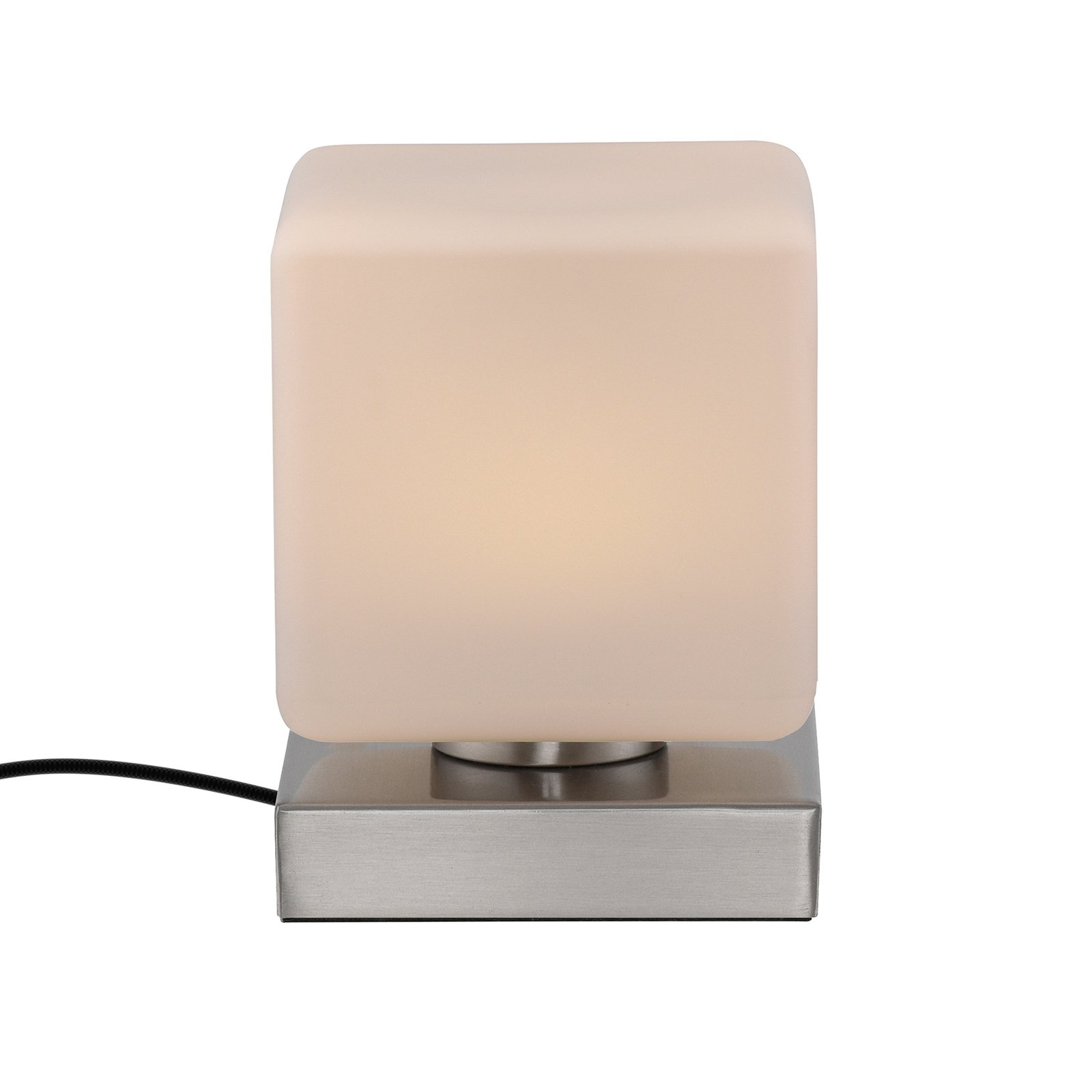 Dadoa-LED-pöytälamppu, himmennys, teräksen värinen
