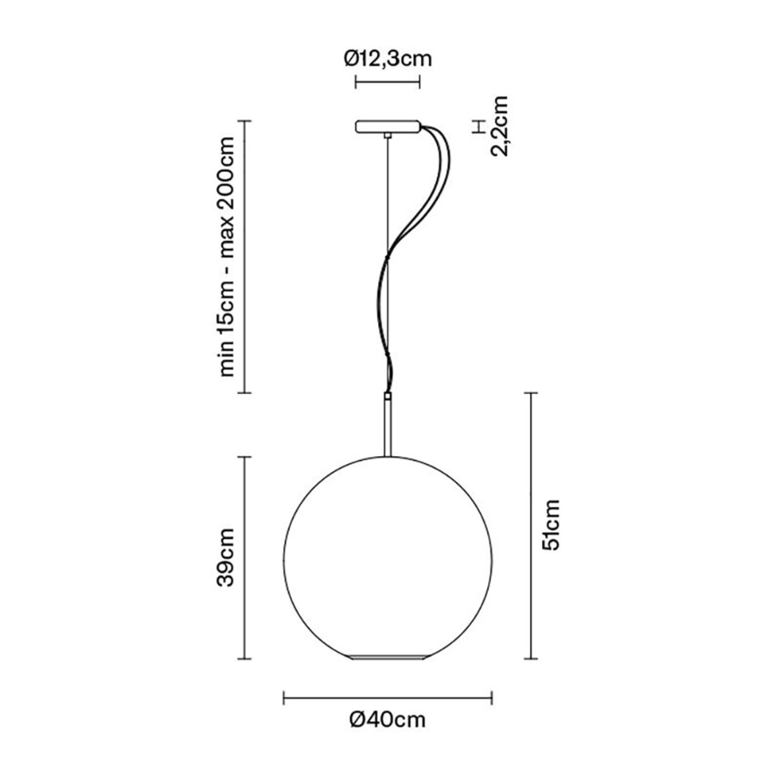 Beluga Royal Lustră Pendul Ø40 Titanium - Fabbian