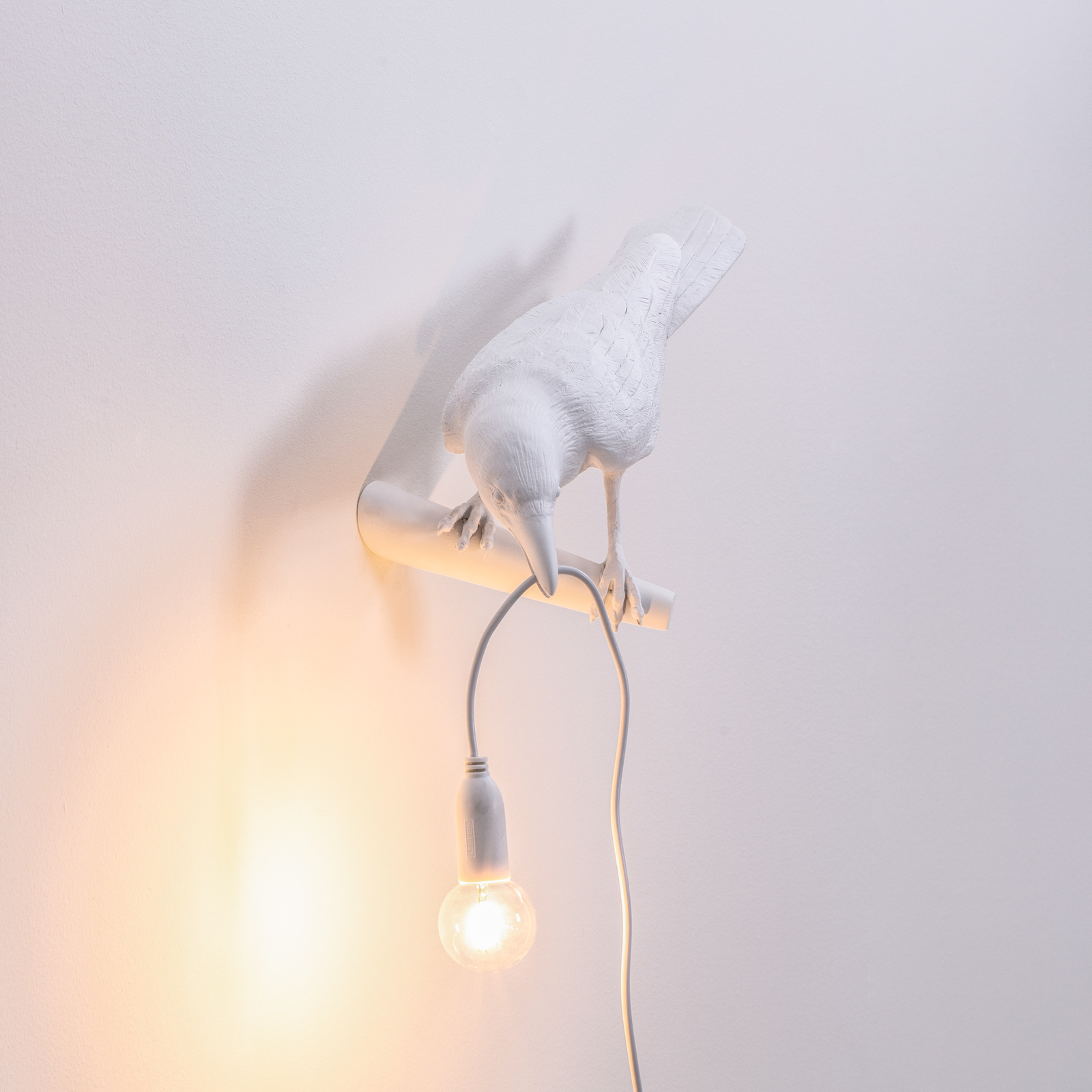 LED decoratie-wandlamp Bird Lamp, blik links, wit