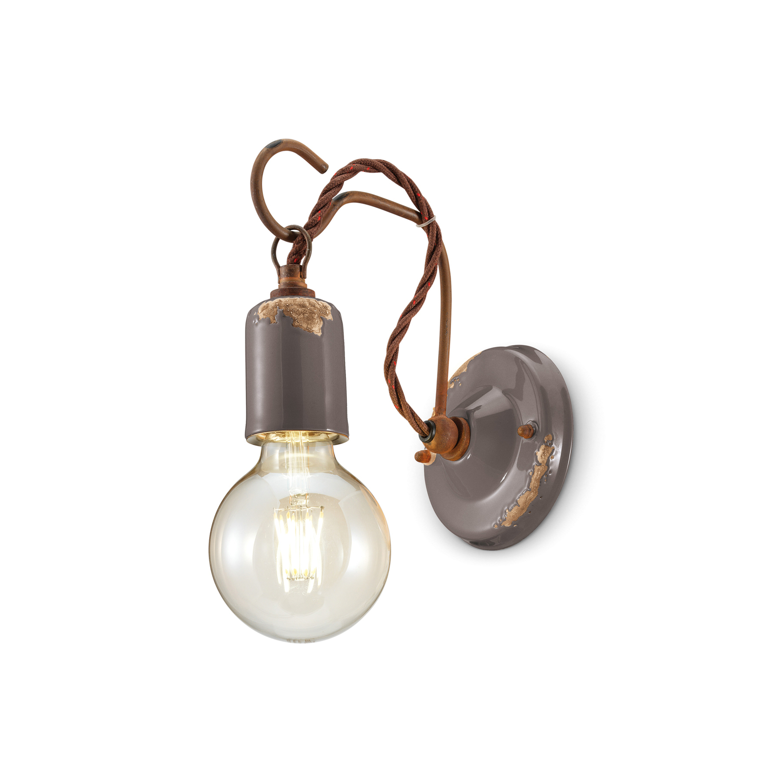 C665 wandlamp in vintage stijl, grijs