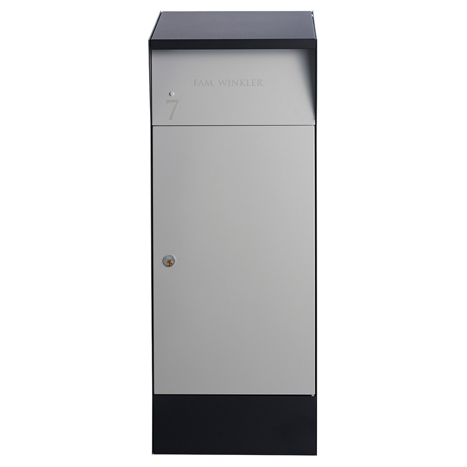 Free-standing letterbox Bjørn Parcel SA, black with grey