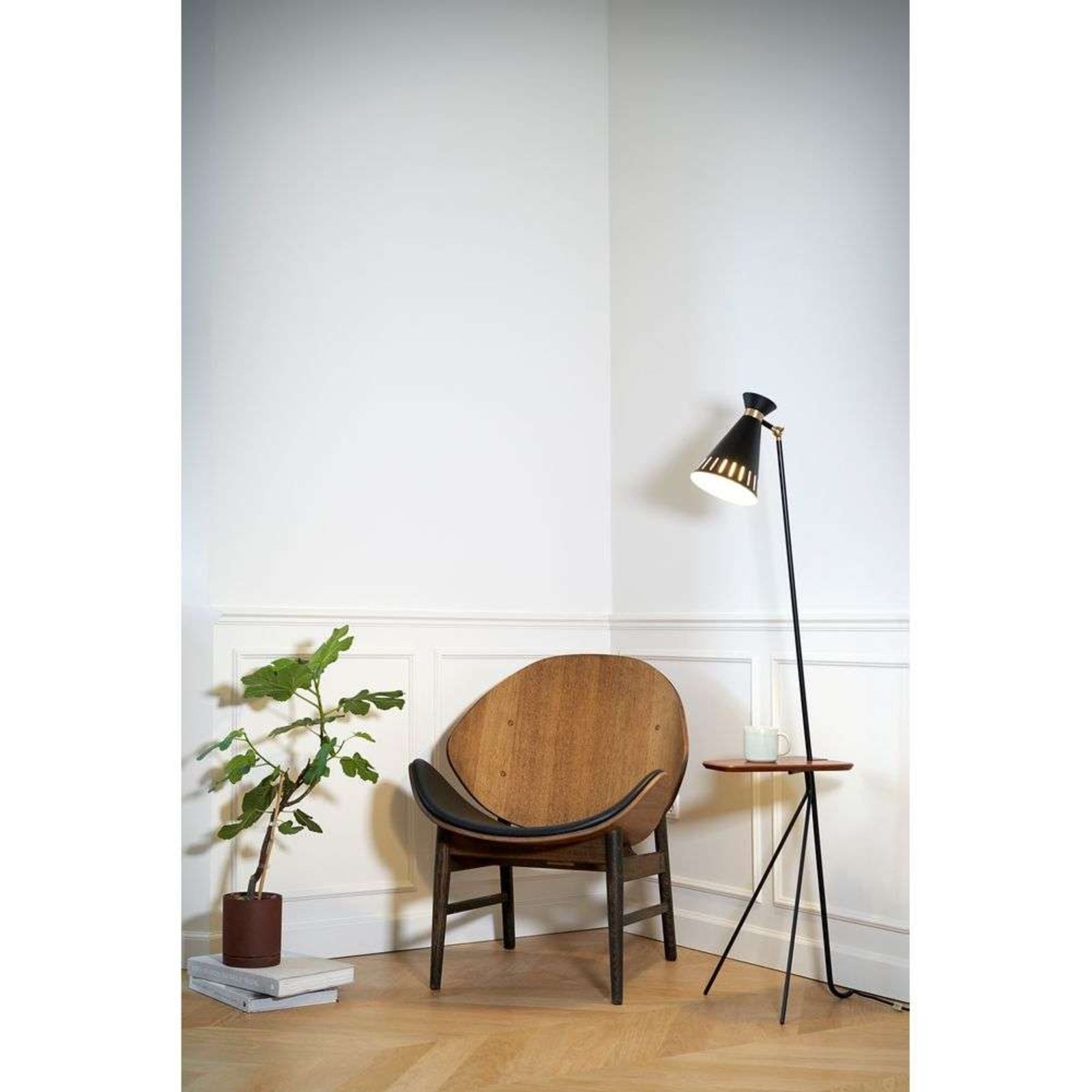 Cone Golvlampa w/Bord Clear White/Marble - Warm Nordic