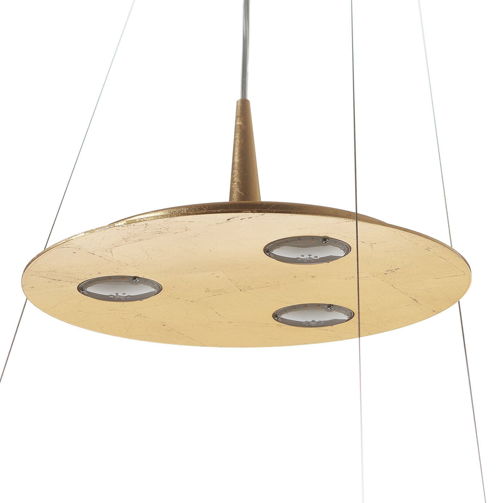 Lampada LED a sospensione Pura con foglia d’oro