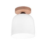 KOLARZ Deckenlampe Chalet, Ø 19 cm, weiß/braun, Glas/Holz