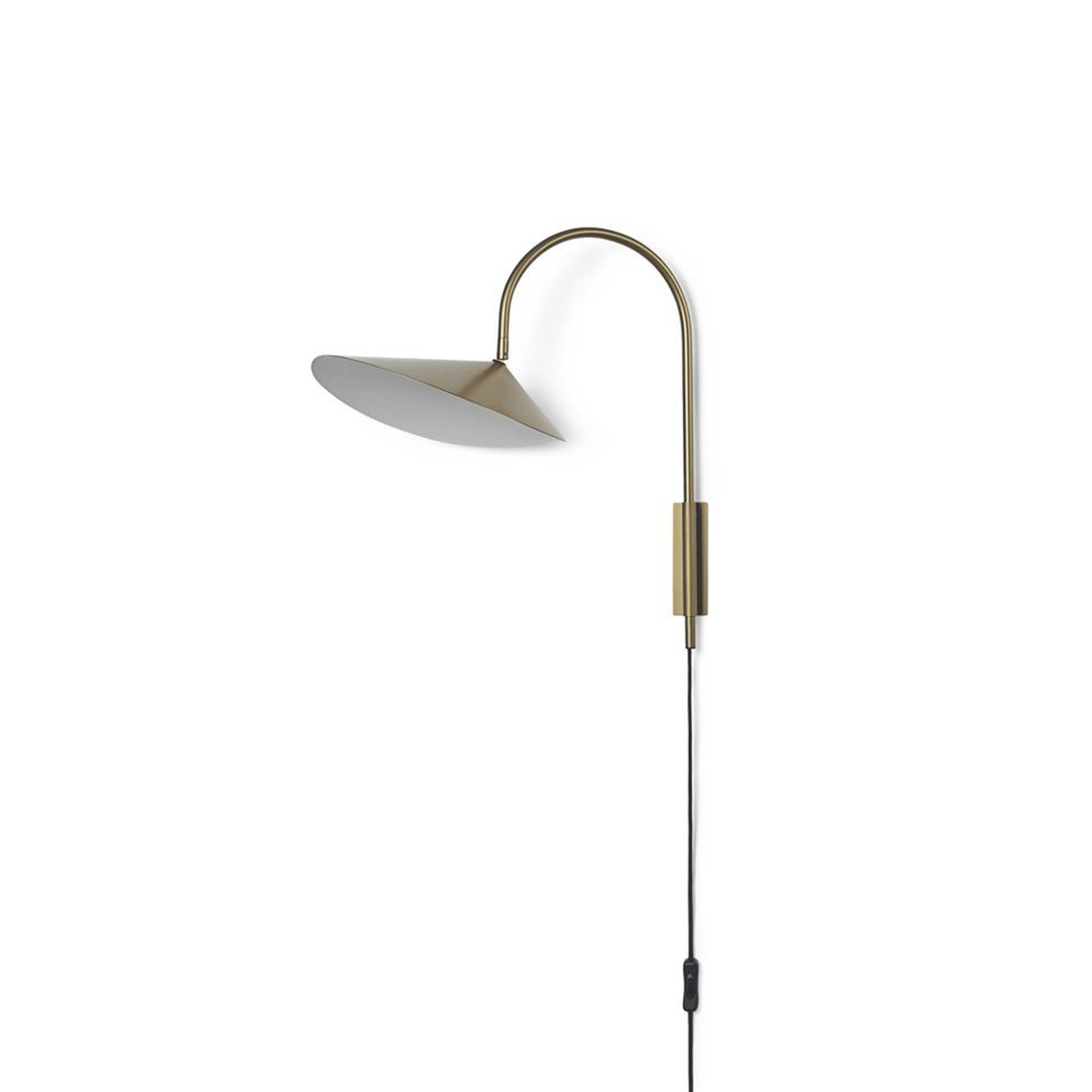 ferm LIVING Arum Zwenk wandlamp, brons, 47 cm, stekker