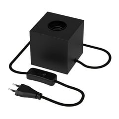 Calex stolová lampa v tvare kocky, čierna