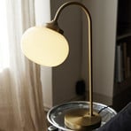 PR Home Elsy bordslampa, mässingsfärgad, krämfärgat glas, 51 cm