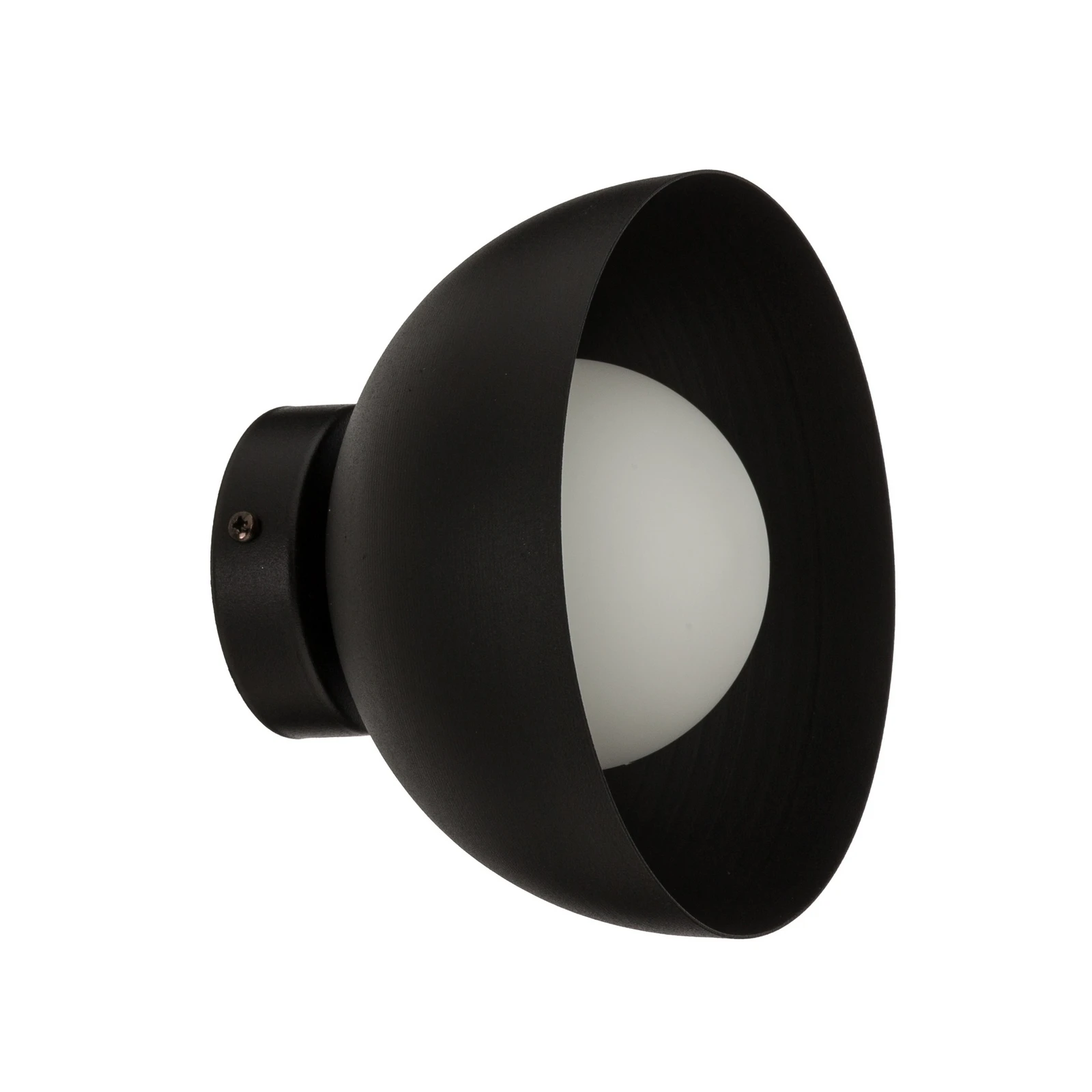 Vegglampe Bibi K1, svart, stål/glass, Ø 18 cm