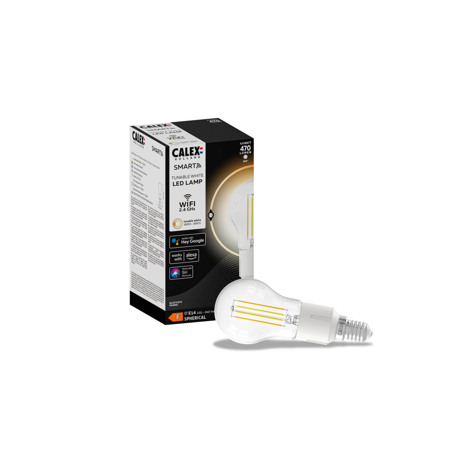 Calex Smart E14 P45 LED 4,9W filament 1800-3000K