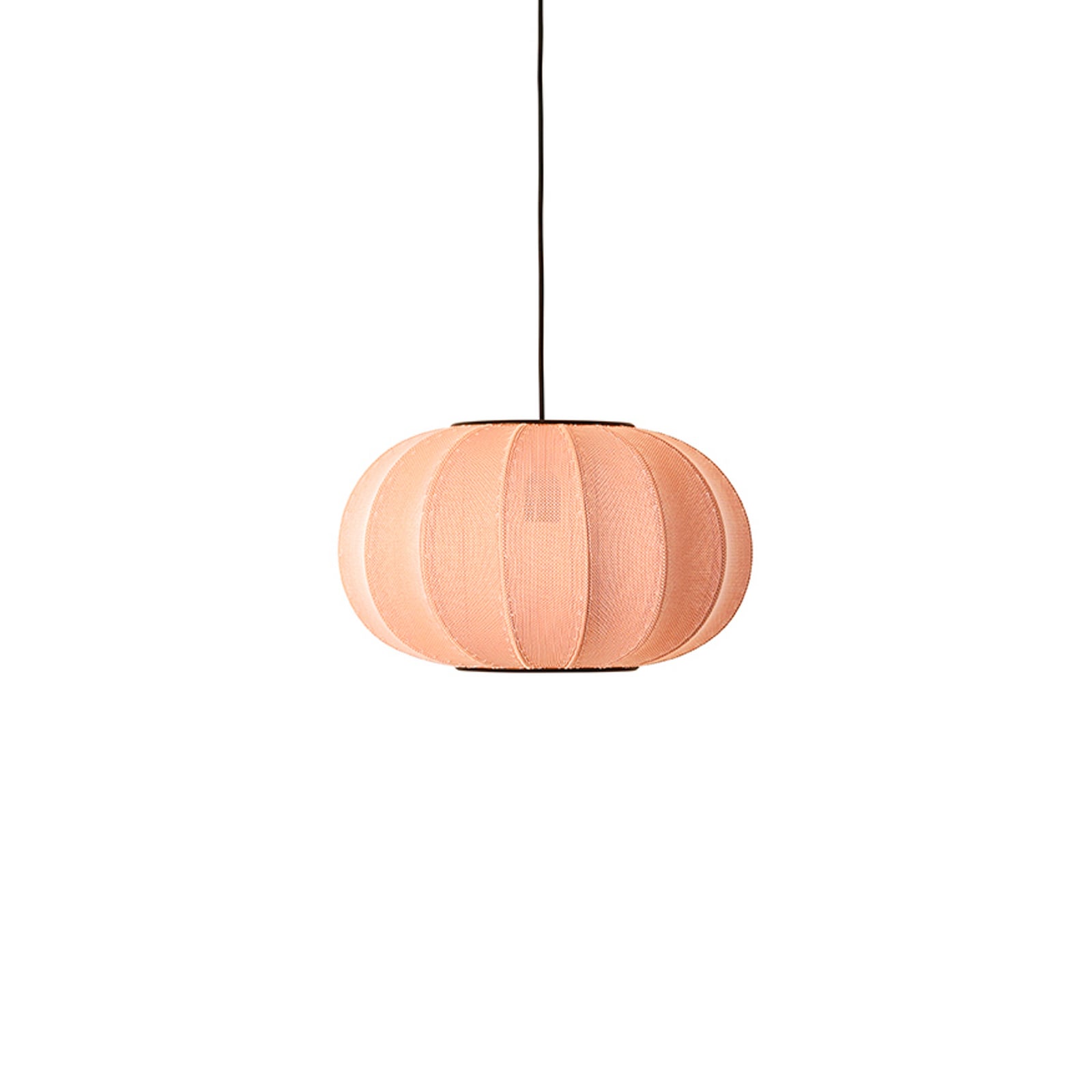 Knit-Wit 45 ovale hanglamp roze E27 - Handgemaakt