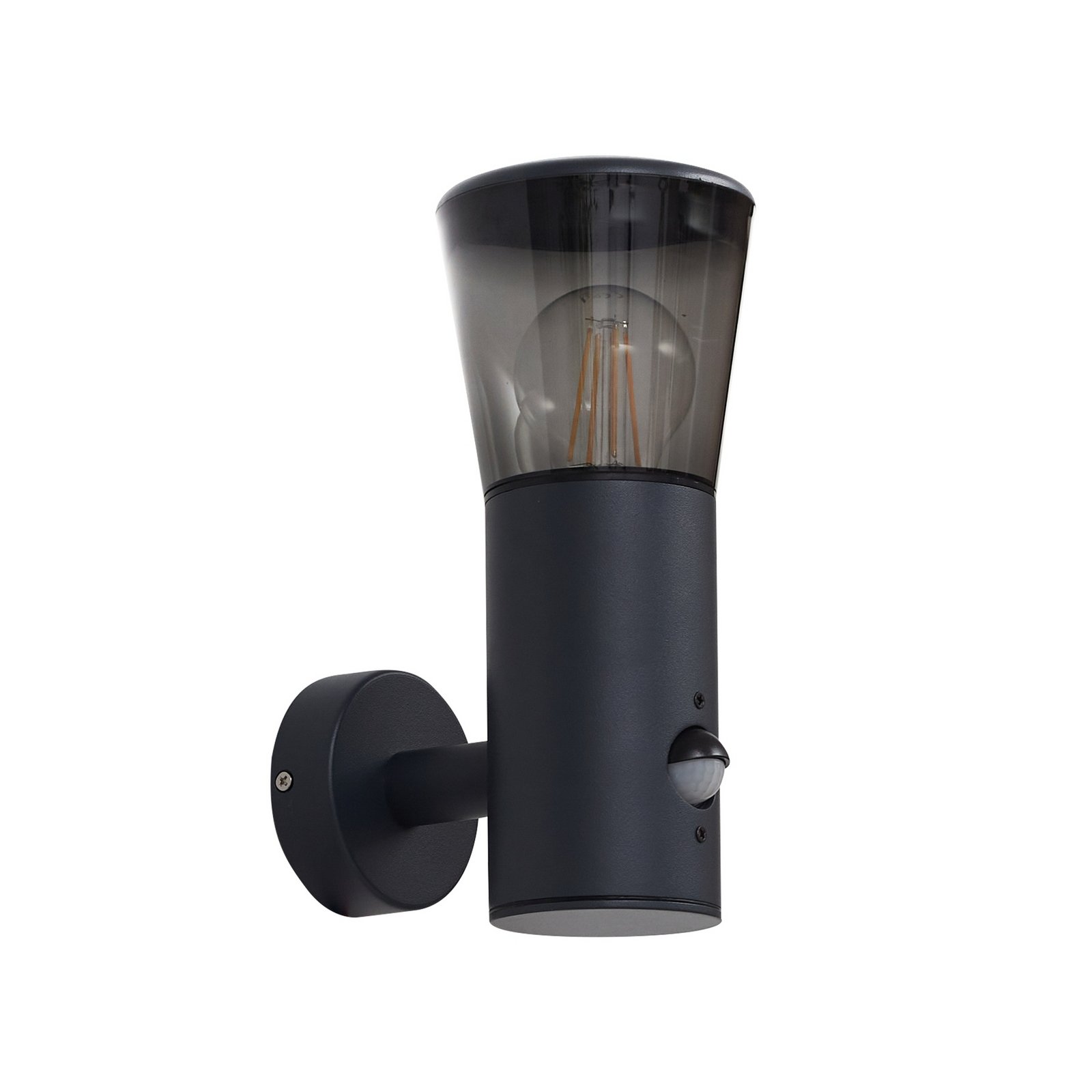 Heulo Ao ar livre Candeeiro de Parede Ø10,5 w/Sensor Fumo Cinzento - Lindby