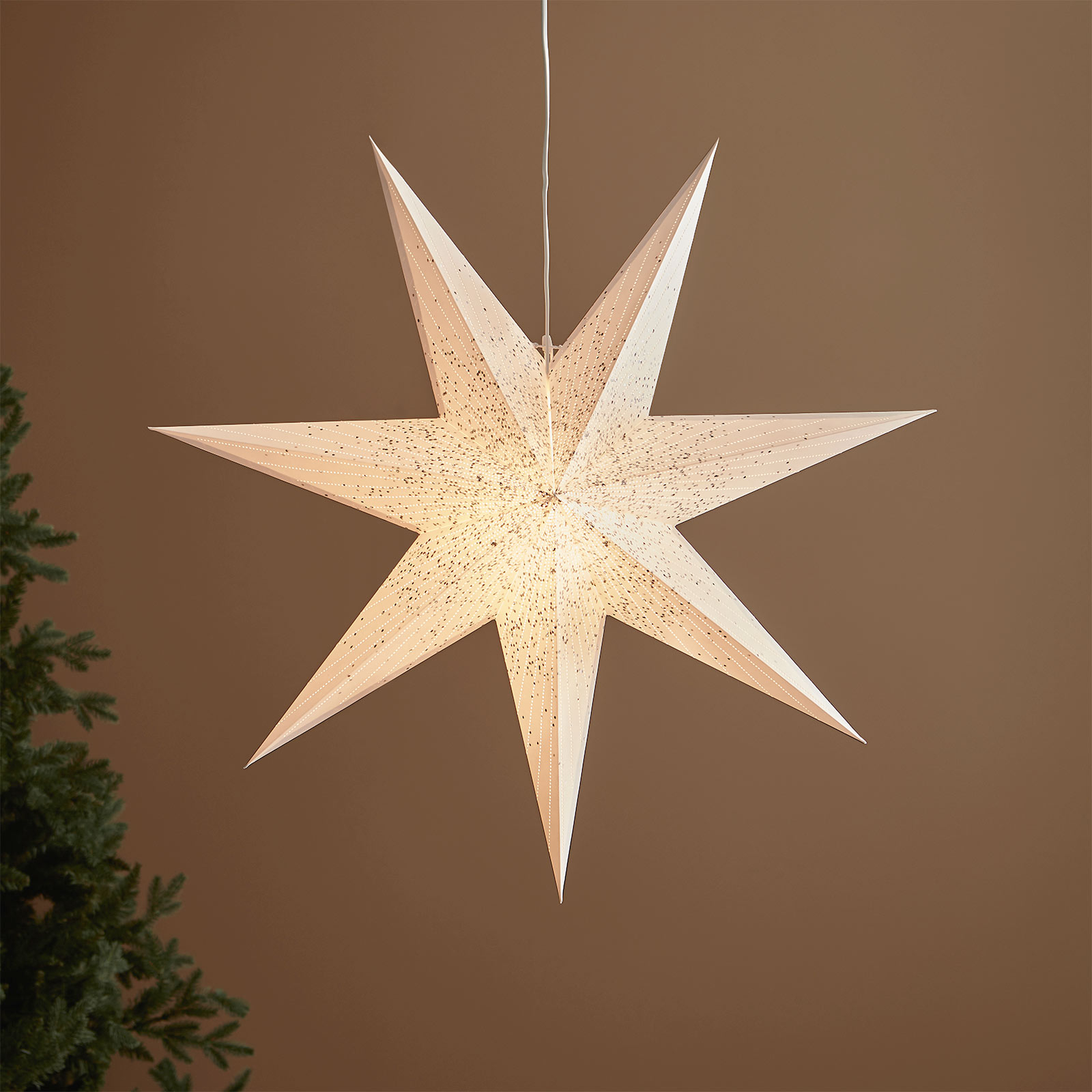 Estrela decorativa Olivia em branco