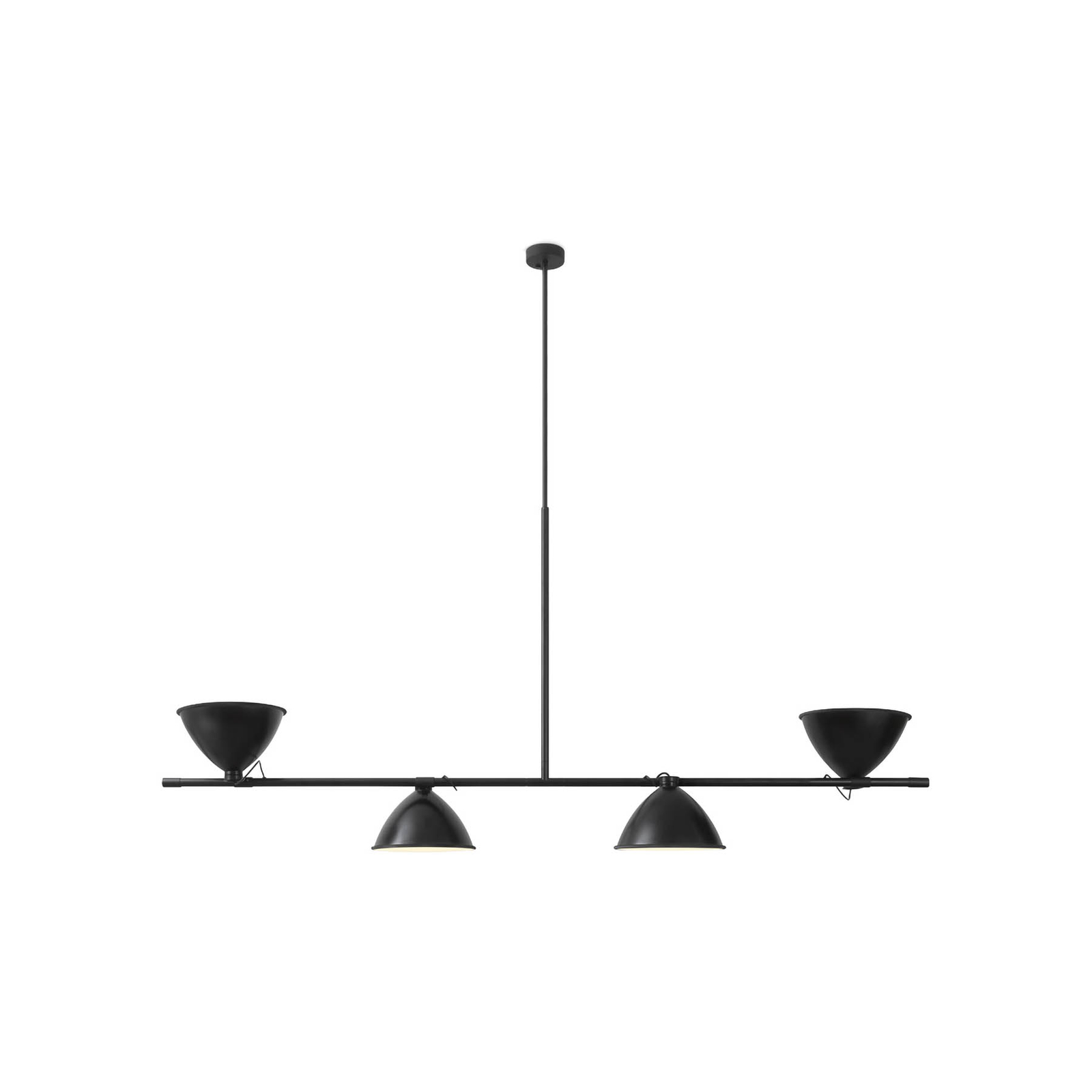 Nemo Suspension LBB01, noir, 4 lampes, aluminium