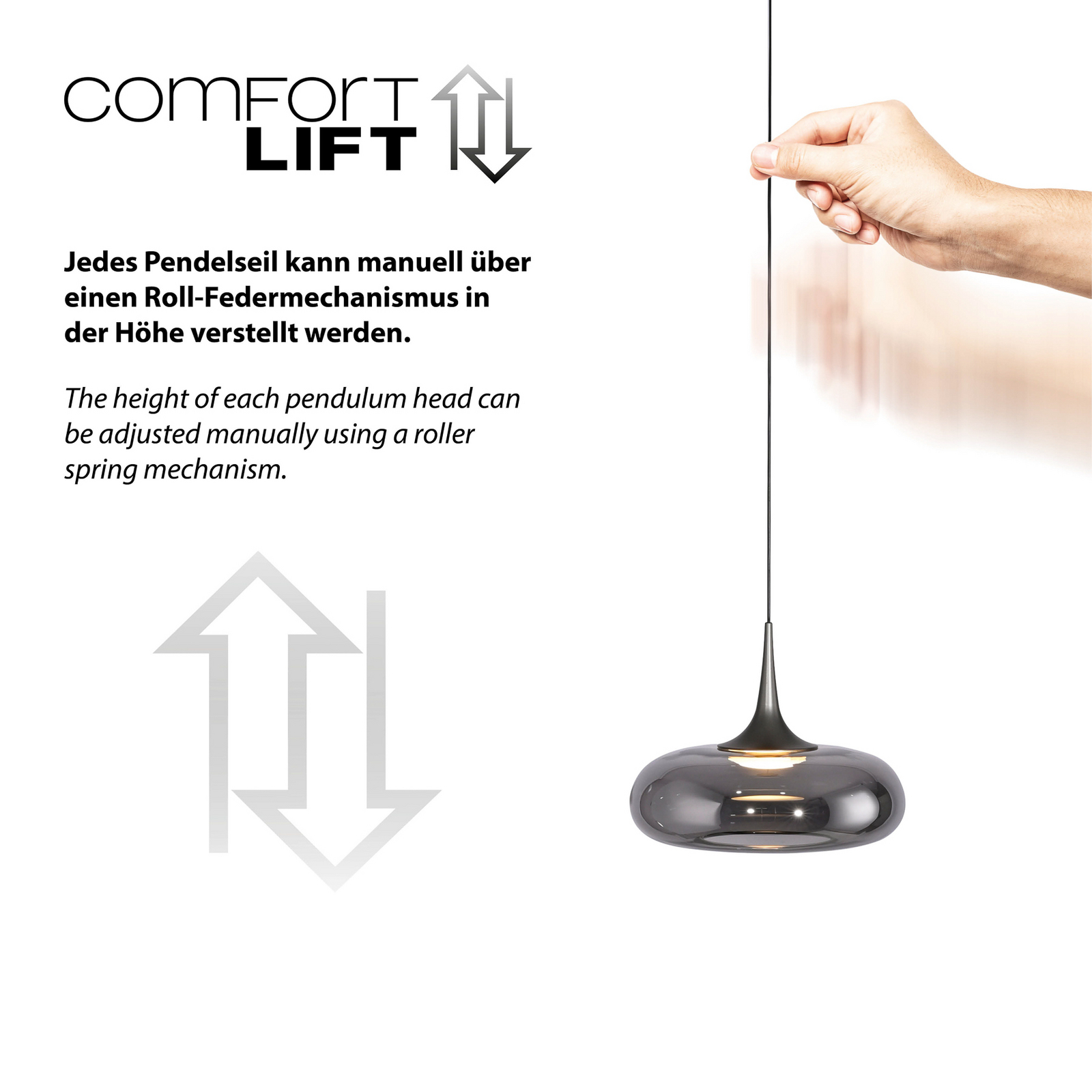 Schöner Wohnen LED-visoka svetilka Posh 5-fl., dimno steklo, 3.000 K Schöner Wohnen LED-visoka svetilka Posh 5-fl., dimno steklo, 3.000 K