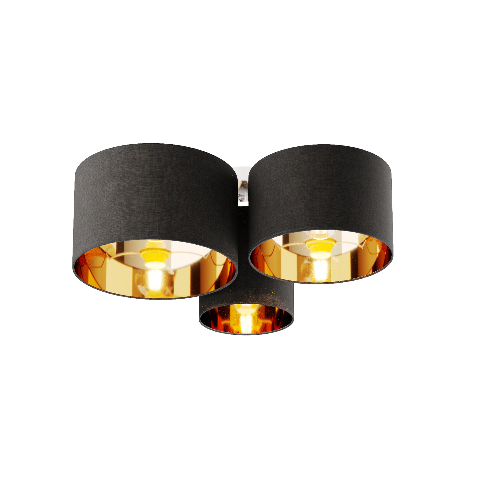 Lindby Laurenz loftslampe, 3-lys, grå-guld