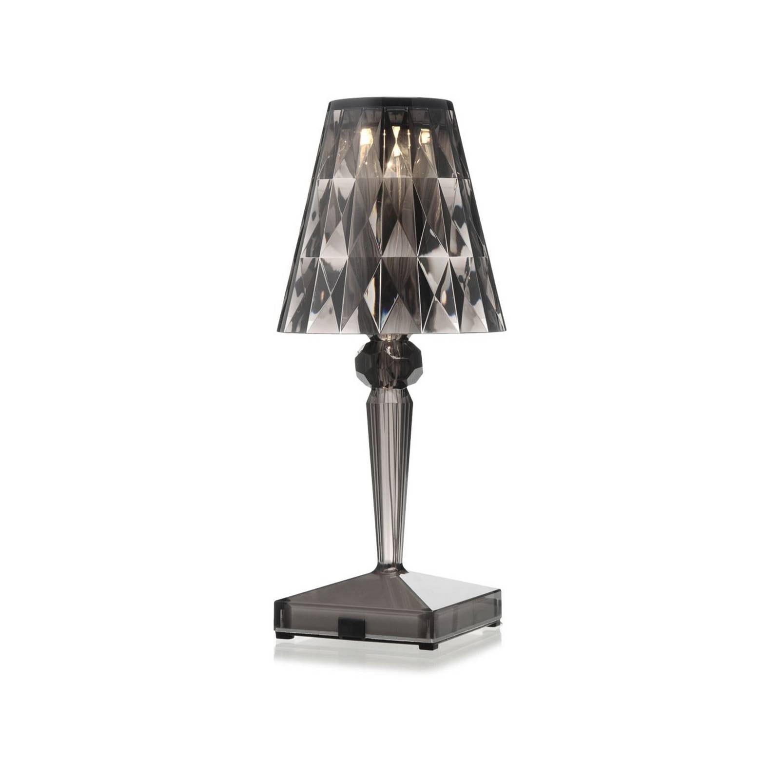 Kartell LED-Akku-Tischlampe Battery, 30 cm, rauchgrau, IP54