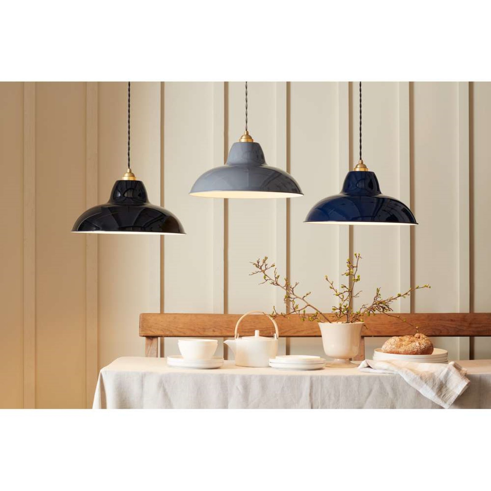 Original 1227 Midi Wide Brass Závěsná Lampa Ink Blue - Anglepoise