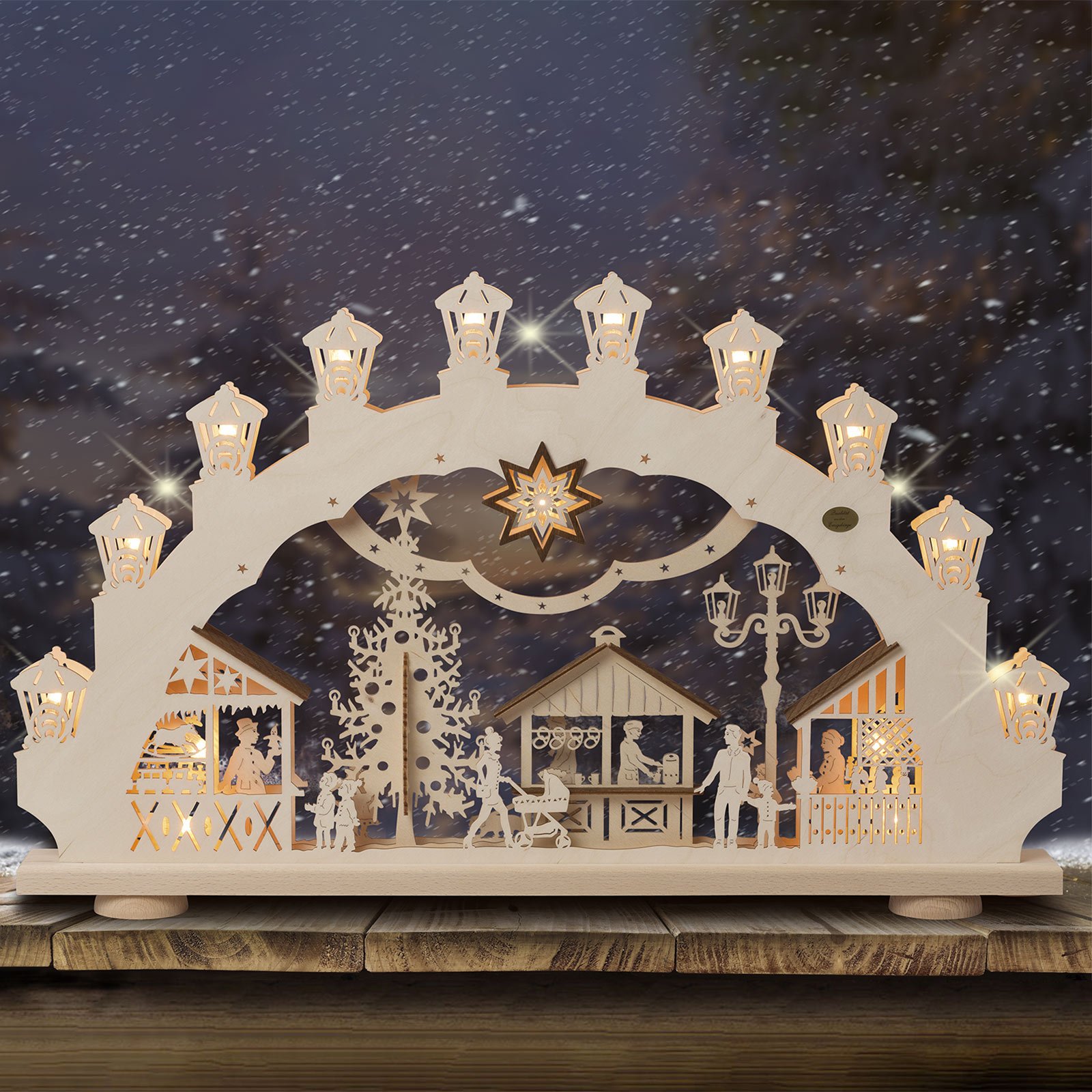 Saico Světelný oblouk Vánoční trh 3D, 2 motivy