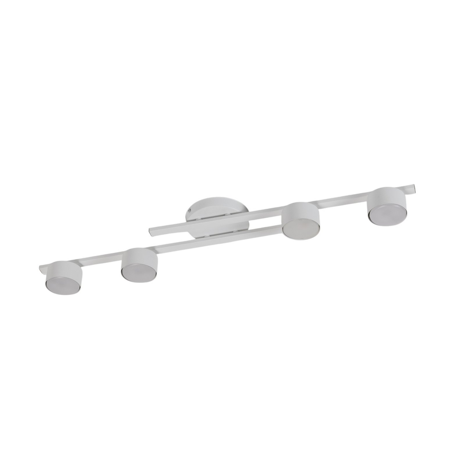 Fragment ceiling lamp, white, length 86 cm, metal, 4-bulb.