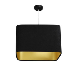 Lampada a sospensione Kwadro, nera, 40 x 40 cm, tessuto velour