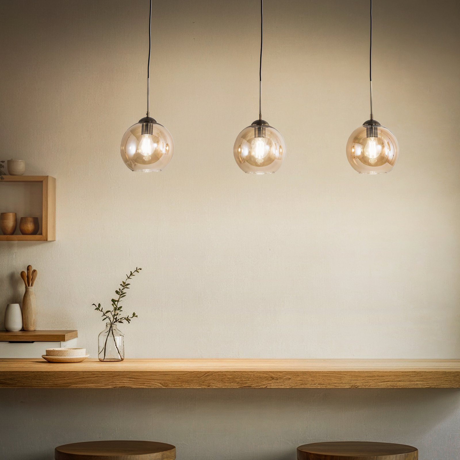 Sofian Pendant Amber/Brass - Lindby