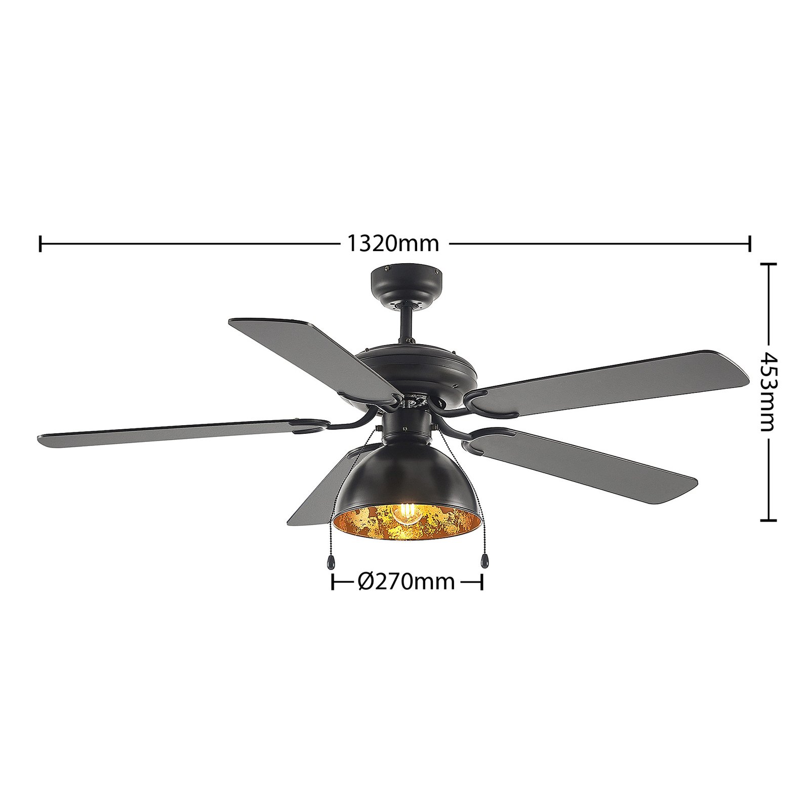 Lucande Deckenventilator mit Licht Shamoian, leise, Ø 130 cm