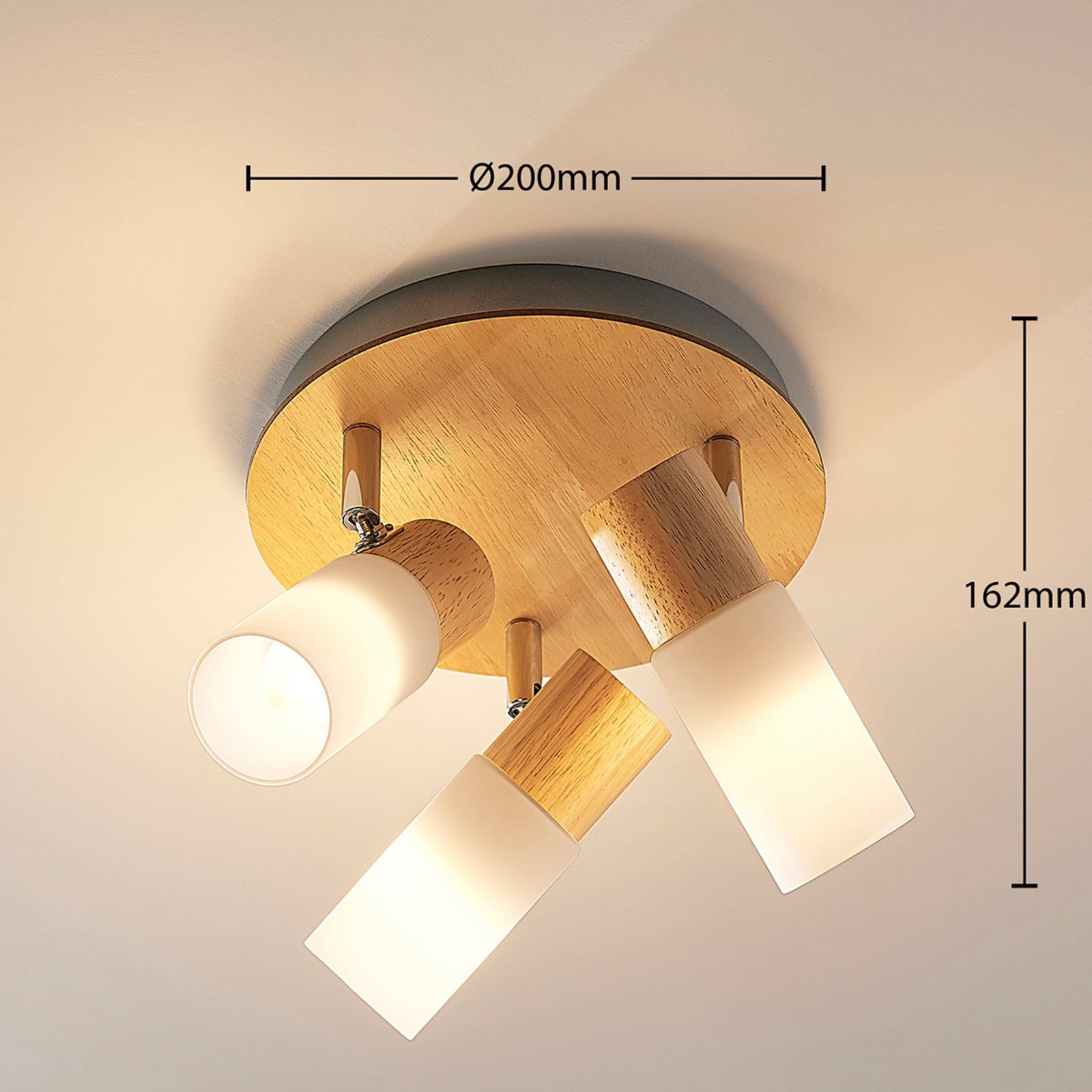 Christoph LED fa spotlámpa, 3 izzós, rondella