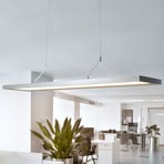 Arcchio suspension LED Dorean, argenté, métal, 120cm