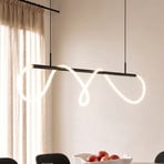 Lucande Lampada a sospensione Kisune, bianco/nero, metallo