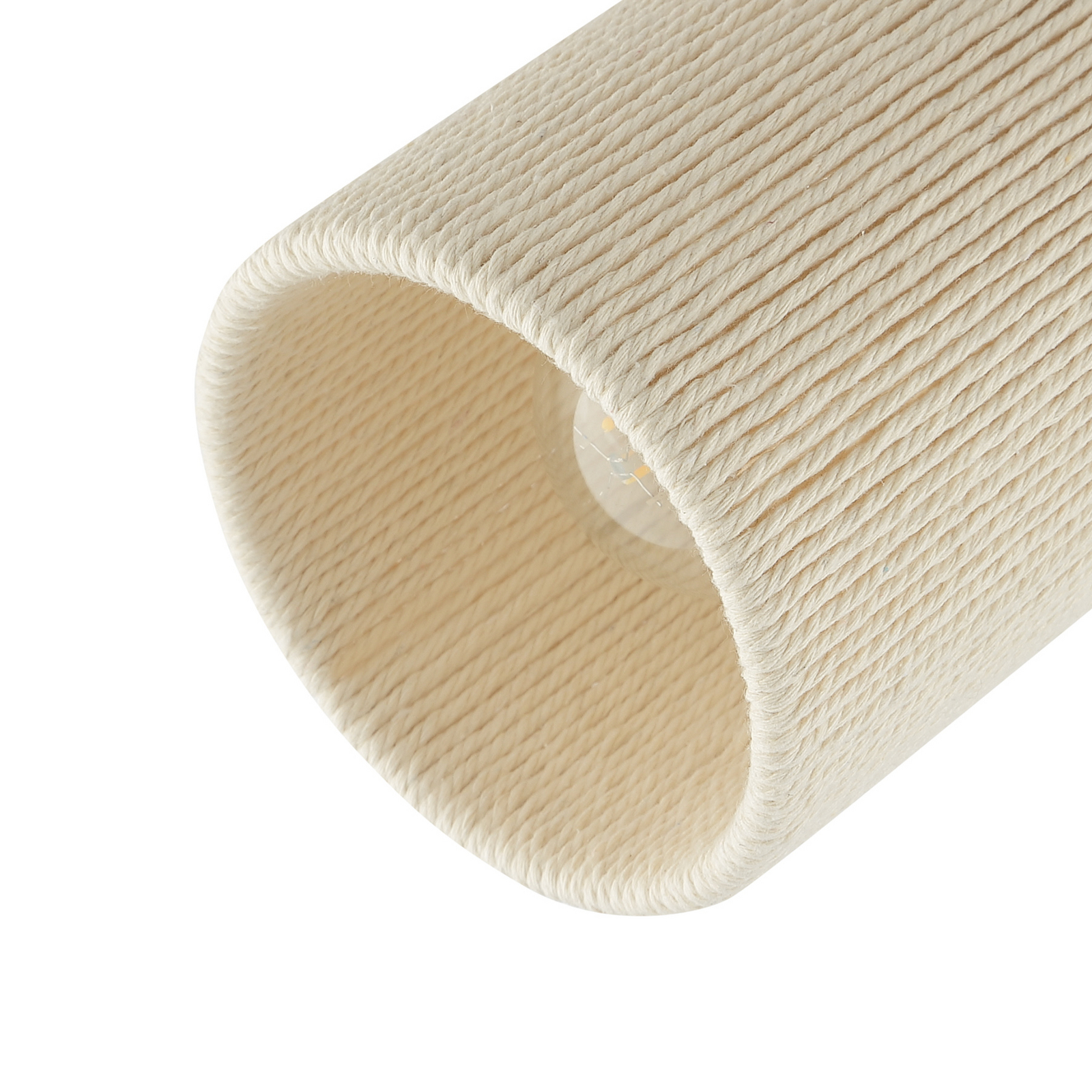 Plafondlamp Arlo, beige, textiel, lengte 62 cm, 2-lamps